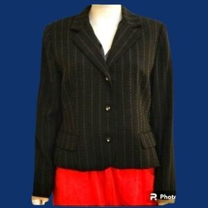 VTG STUDIO ONE 1980s Dotted Trendy Pinstripe Antique Lace Academia Blazer